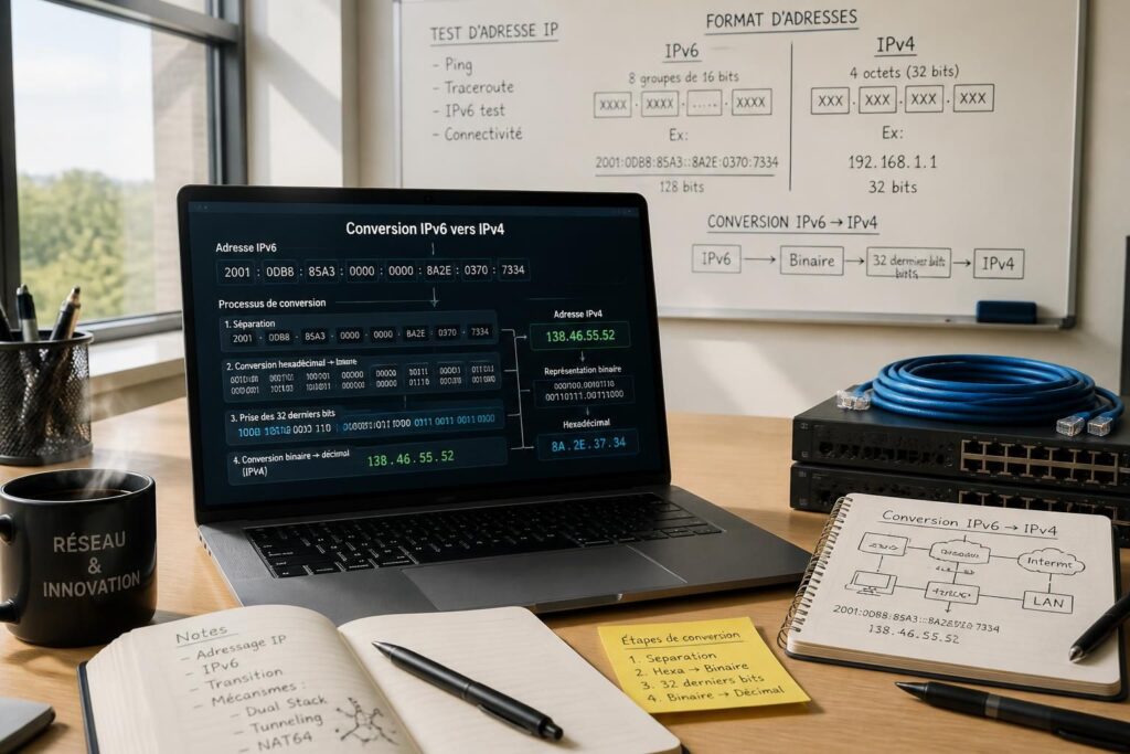 découvrez tout sur ipv6 : comment le tester, comprendre son format et apprendre la conversion vers ipv4 de manière simple et claire.