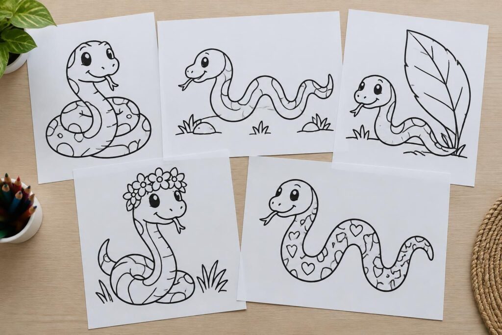découvrez des coloriages de serpents à imprimer pour enfants : des modèles faciles et variés pour s’amuser et laisser libre cours à sa créativité.