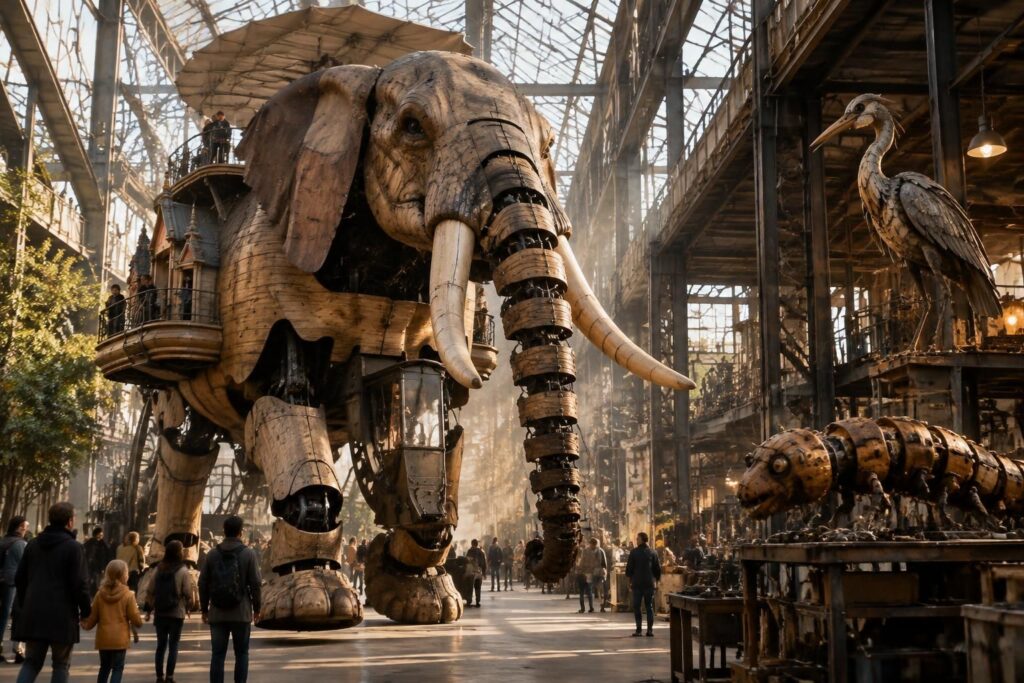 découvrez les machines de l’île à nantes : leur histoire, leurs célèbres automates et les expériences incontournables au cœur des anciens chantiers navals.