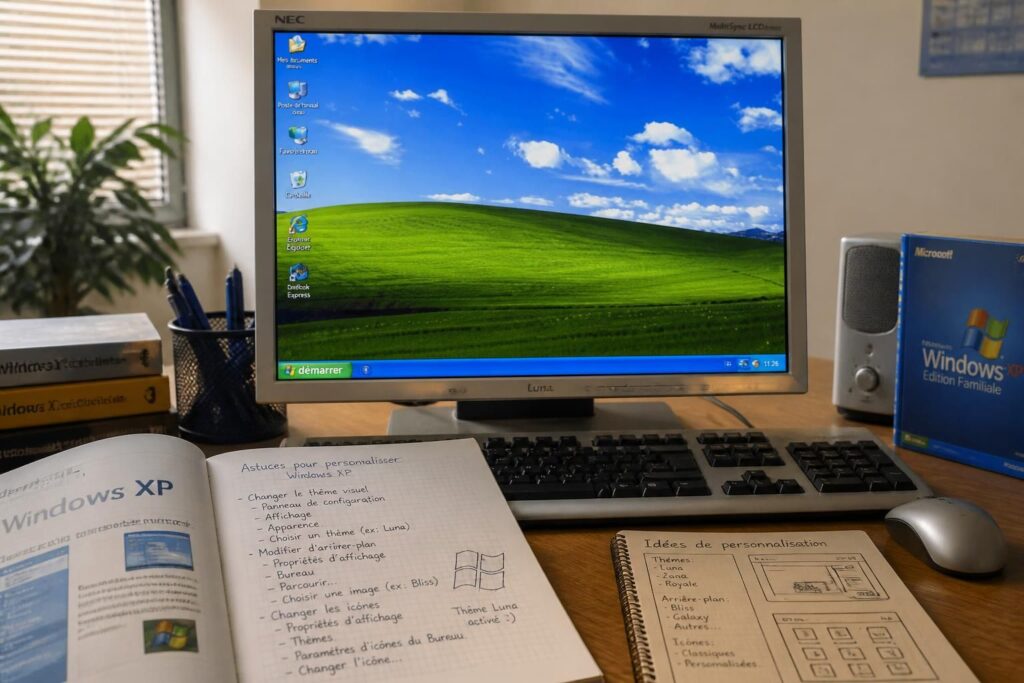 découvrez comment personnaliser votre bureau windows xp avec le thème luna et explorez d'autres astuces pour rendre votre expérience utilisateur unique et conviviale.